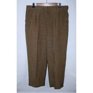 Bernard Zins Paris Men's Size 36x25 Brown Silk and Linen Blend Pleated Pants